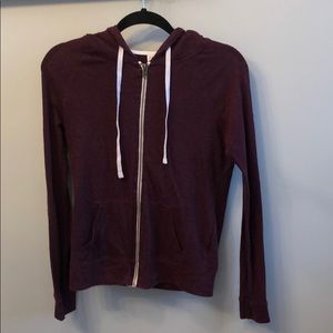 Maroon zip-up hoodie